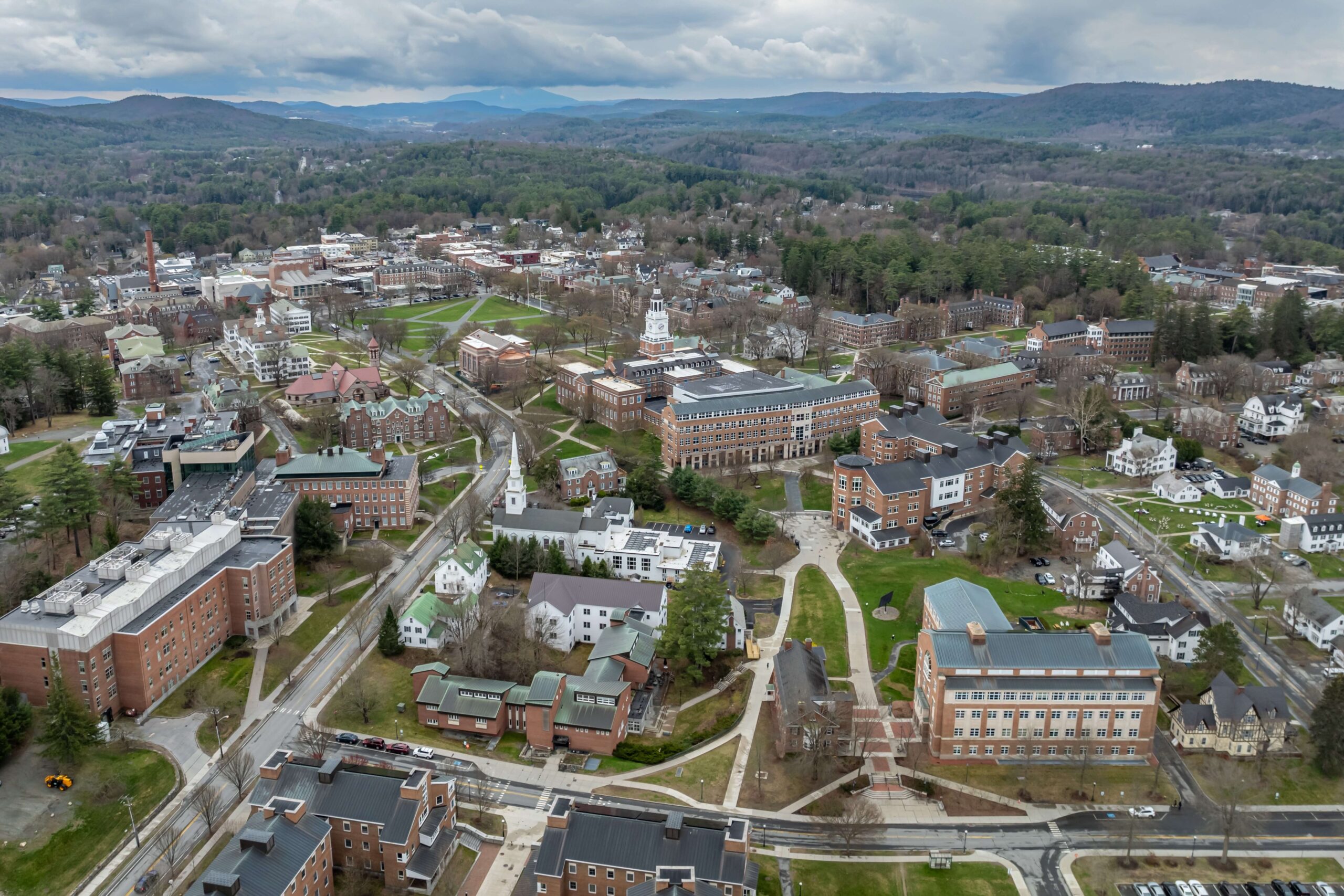 Sky view of Hanover NH Town.