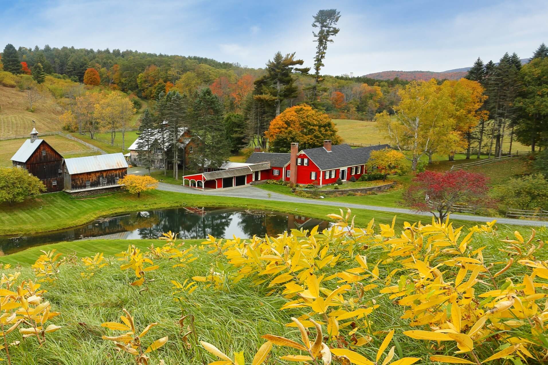 A view of the countryside that you can explore as one of the many Things To Do in Woodstock Vermont.